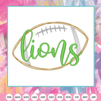 lions football embroidery design